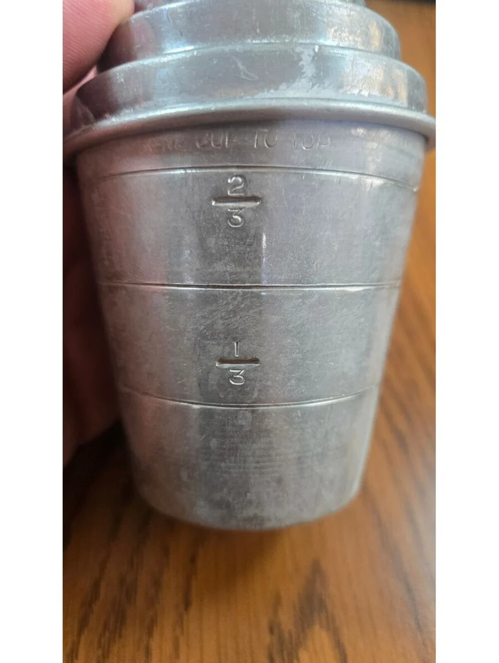 Vintage Marathon Metal Measuring Cup Set with Clear Plastic Measuring Cup
